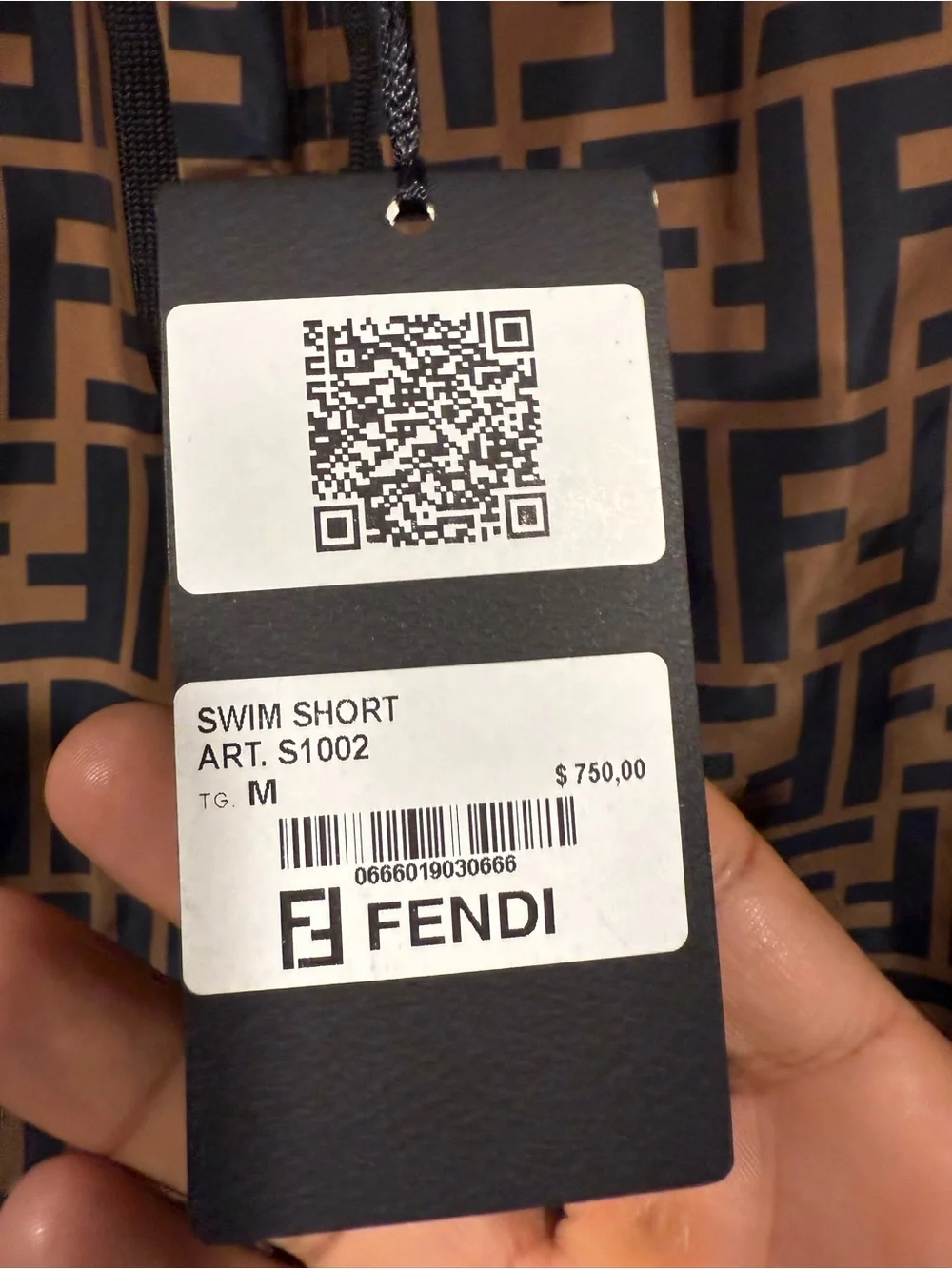 Fendi FF monogram Men’s Brown/Black Logo Swim Shorts